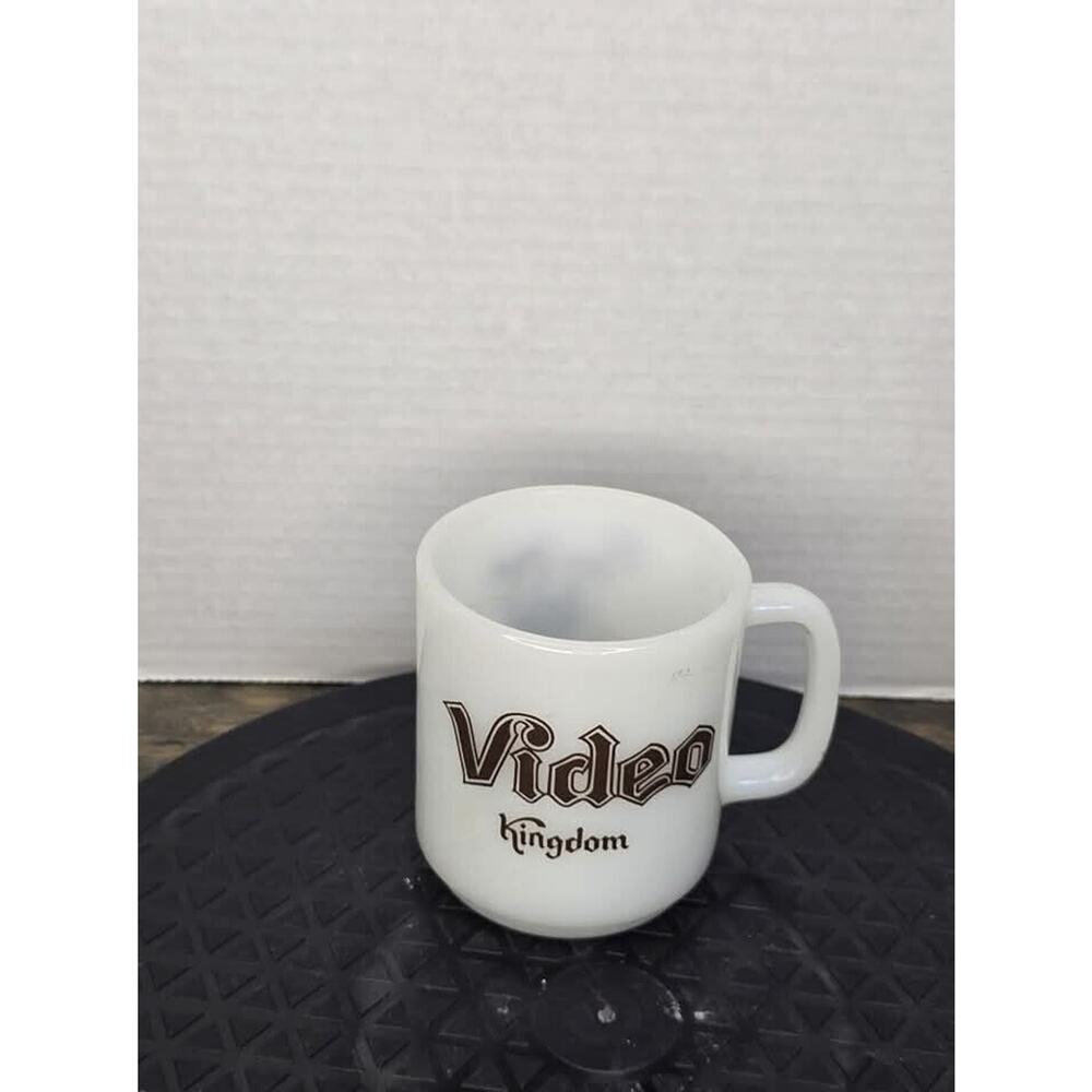 Vintage Video Kingdom GLASBAKE Milk Glass Coffee Mug Cup with Handle